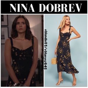 Reformation Black Floral Dress